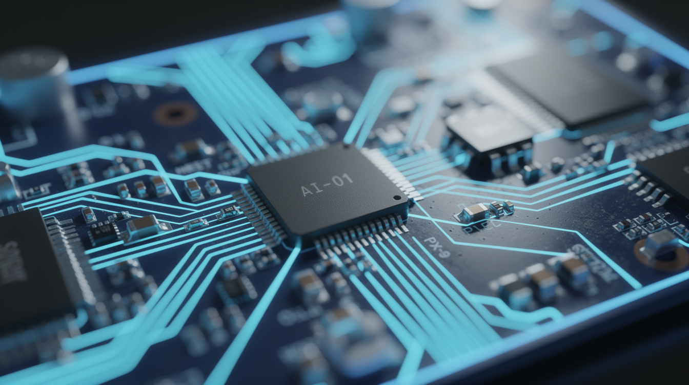 Glowing blue circuit board pattern